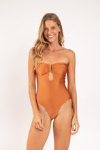 Load image into Gallery viewer, Model Front: Rio De Sol One-Piece Shimmer-Nocciola Sara-Op