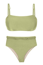 Load image into Gallery viewer, Product Front: Rio De Sol Set Set Oliva Bandeau-Reto Hotpants