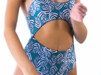 Load and play video in Gallery viewer, Video: Rio De Sol One-Piece Palms-Blue Ivy