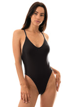 Load image into Gallery viewer, Model Front: Rio De Sol One-Piece Preto Hype