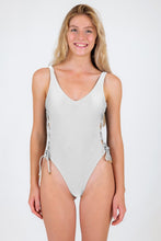 Load image into Gallery viewer, Model Front: Rio De Sol One-Piece Shimmer-White Zoe