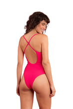 Load image into Gallery viewer, Model Back: Rio De Sol One-Piece Dots-Virtual-Pink Julia
