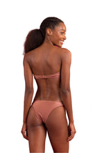Load image into Gallery viewer, Model Back: Rio De Sol Top Top Shimmer-Copper Bandeau-Joy
