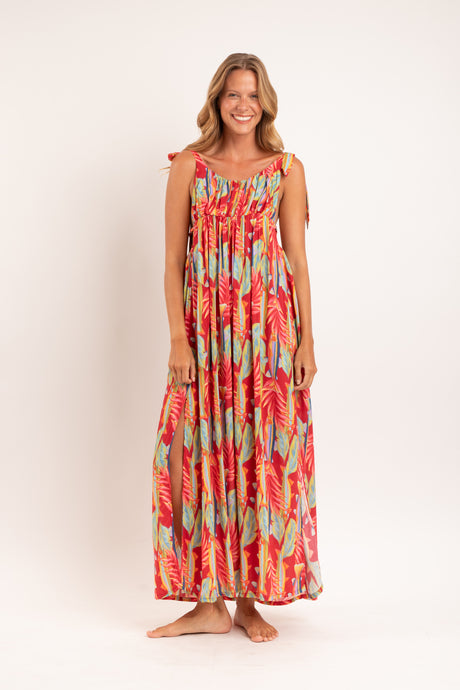 Model Front: Rio De Sol Maxi Dresses Sea-Bloom Long Dress Chiara