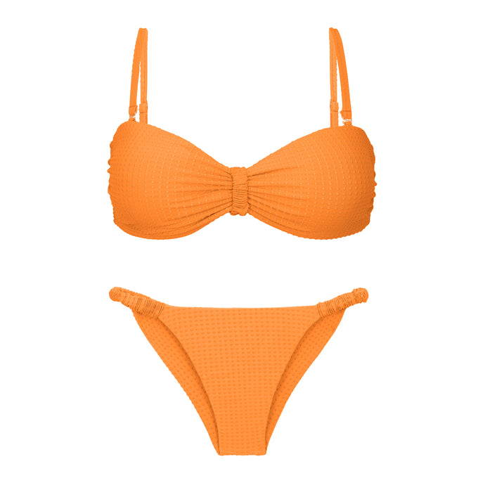 Product Front: Rio De Sol Set Set Dots-Mango Bandeau-Crispy Cheeky-Crispy