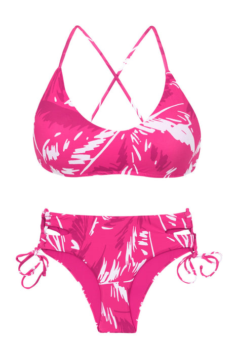 Product Front: Rio De Sol Set Set Pink-Palms Bralette Madrid