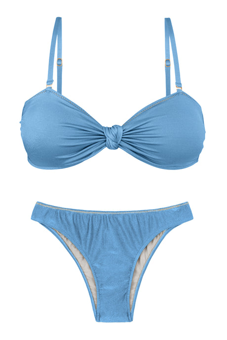 Product Front: Rio De Sol Set Set Shimmer-Baltic-Sea Bandeau-Joy Essential