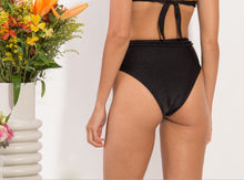 Load image into Gallery viewer, Bottom Shimmer-Black Belted-High-Waist
