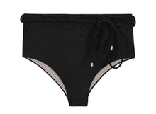 Load image into Gallery viewer, Bottom Shimmer-Black Belted-High-Waist
