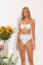 Load image into Gallery viewer, Set Shimmer-White Twist Belted-High-Waist

