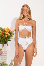 Load image into Gallery viewer, Set Shimmer-White Twist Belted-High-Waist
